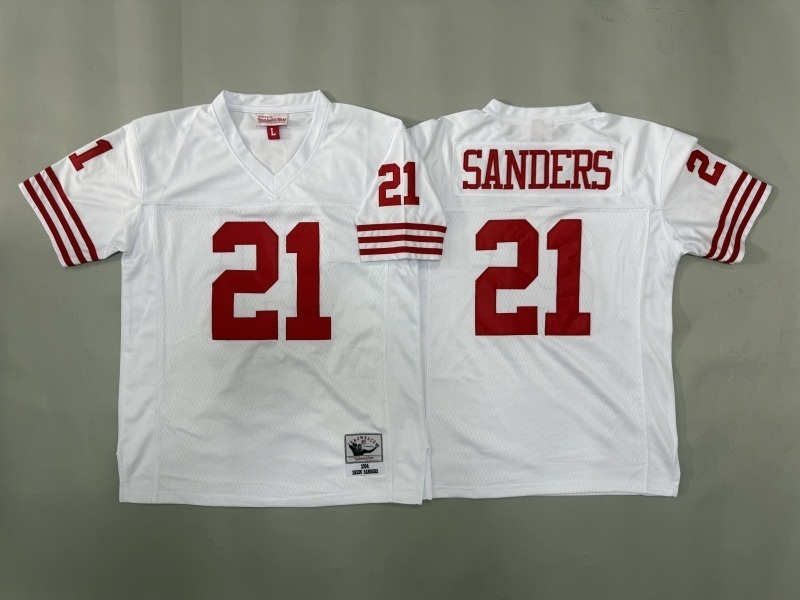Youth San Francisco 49ers #21 Sanders White Throwback Limited Nike NFL Jersey 02->youth nfl jersey->Youth Jersey